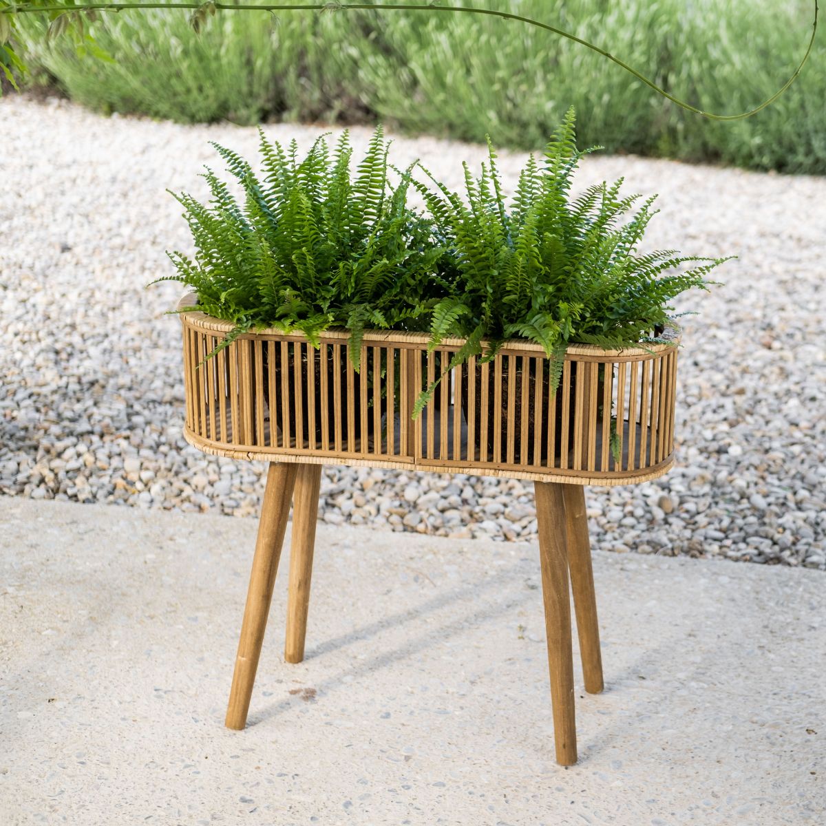 Andrea House jardinière sur pied bambou rotin