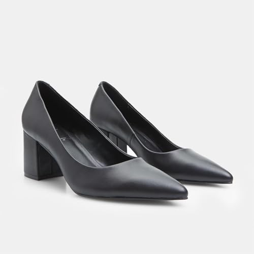 Bata Escarpins cuir femme talon carré haut