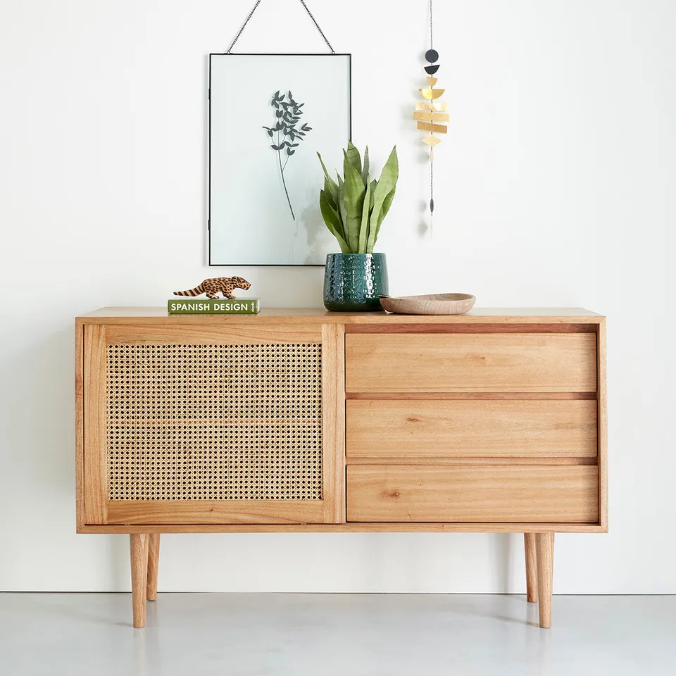Berah Getah Hana commode mindi cannage 135 cm
