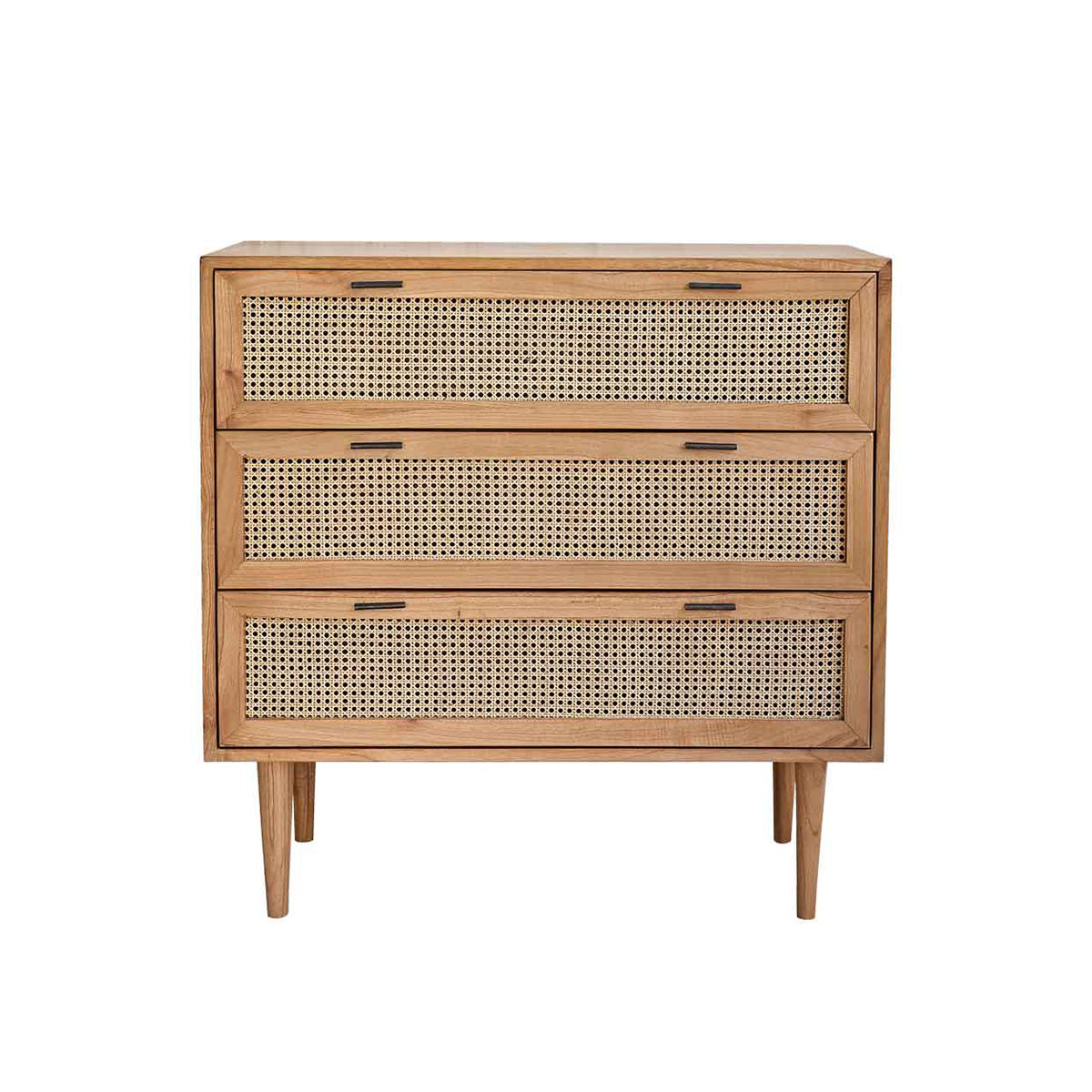 Berah Getah Alba commode mindi cannage 100 cm 3 tiroirs