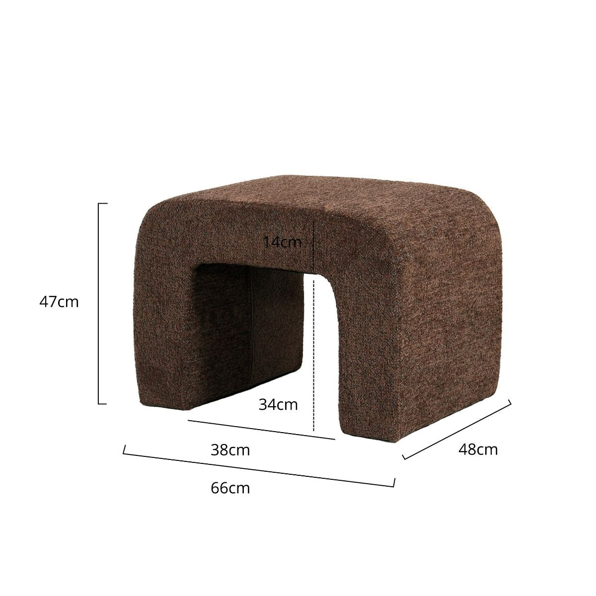 Andrea House Saya tabouret tapissé marron