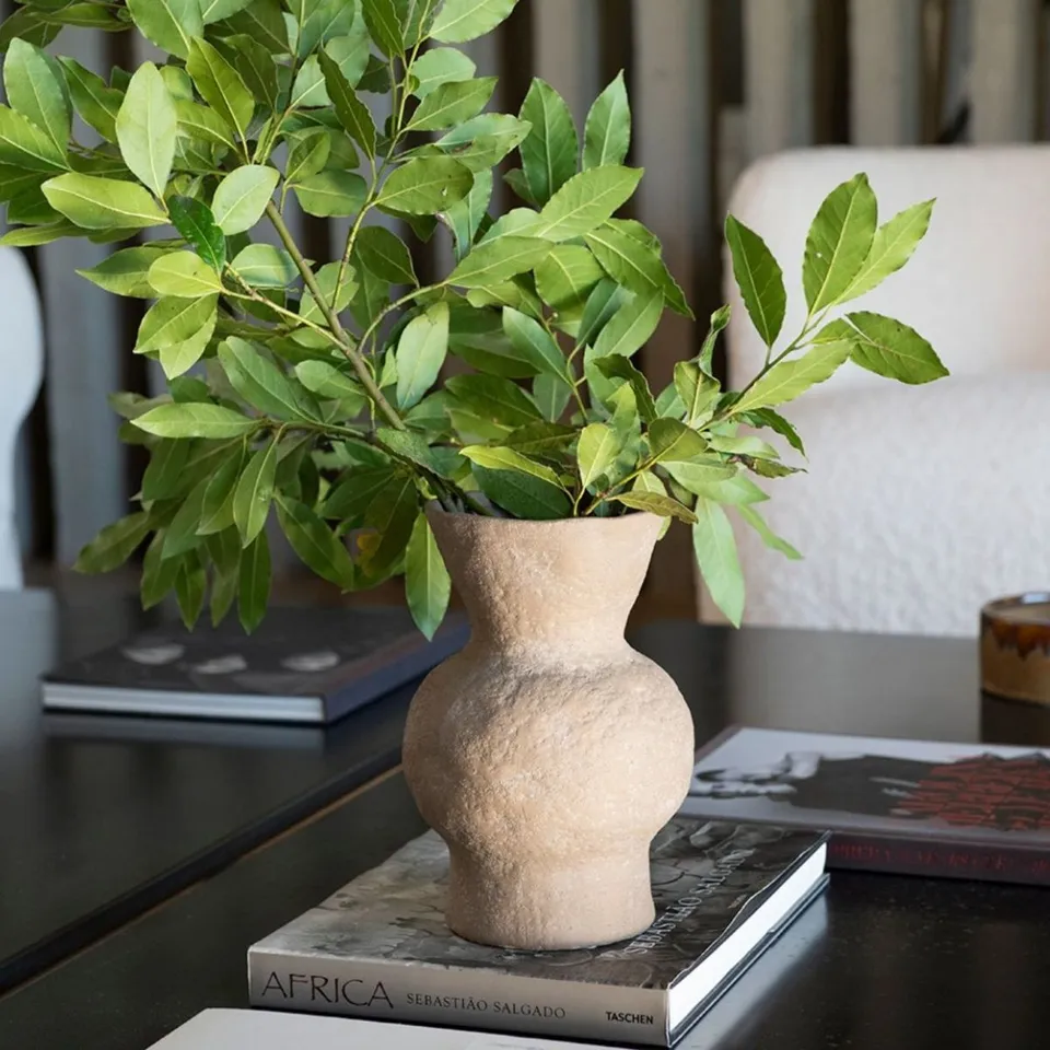 Andrea House Lira vase grès marron 26 cm