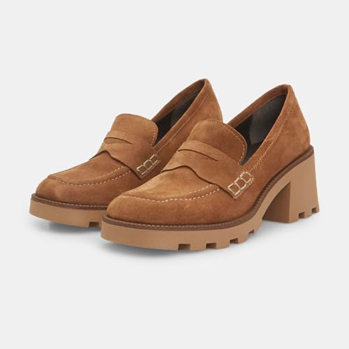 Bata Mocassins Femme Cuir Velours Talon Midi Confortable