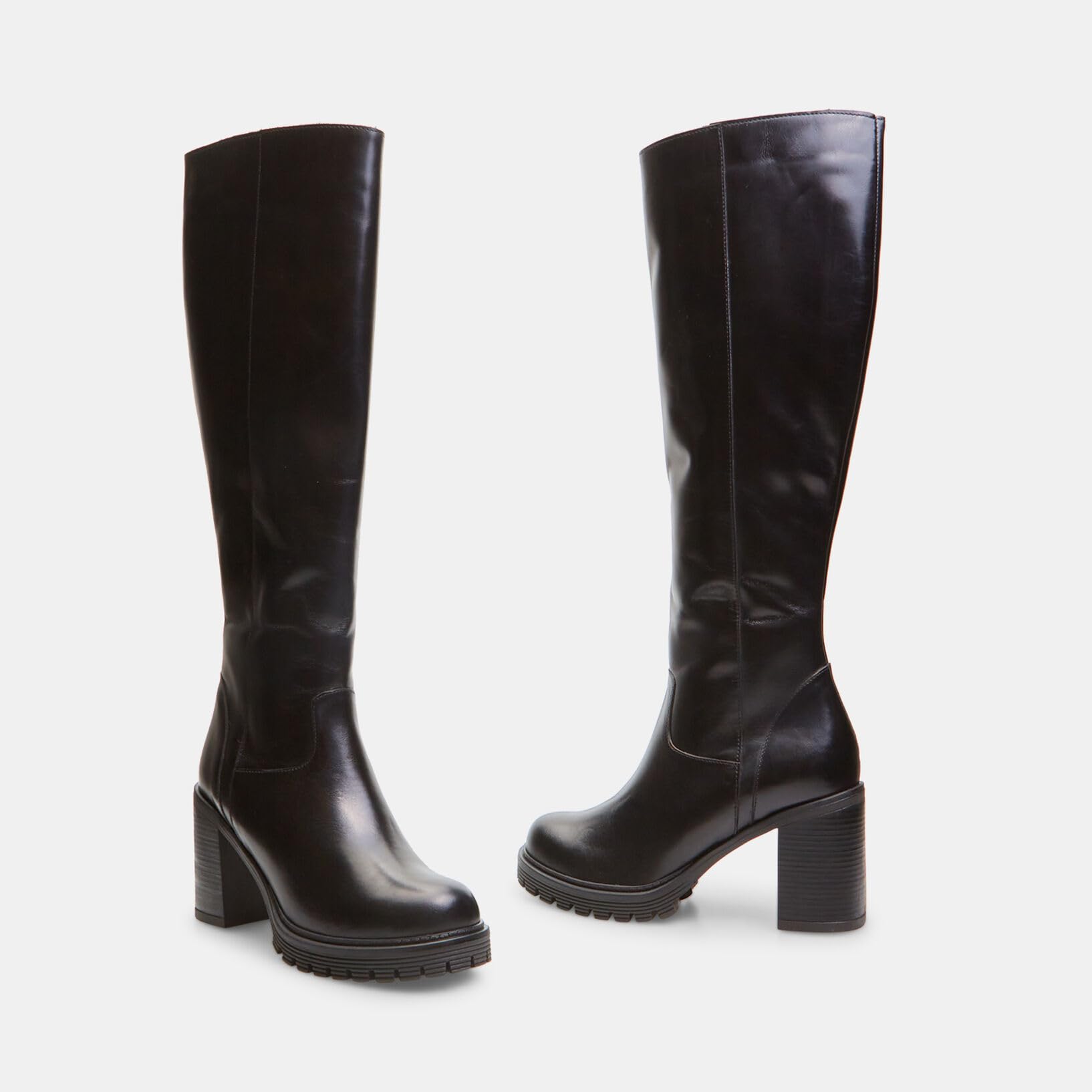 Bata bottes montantes femme cuir talon crantée