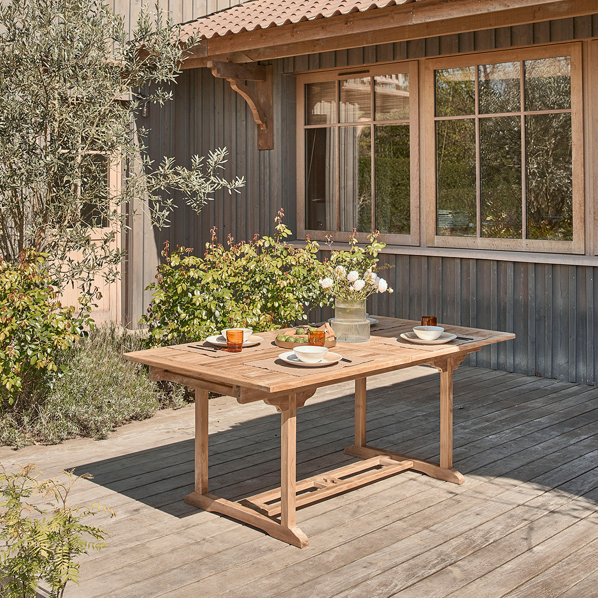 Berah Getah Malte table jardin teck extensible 8/10