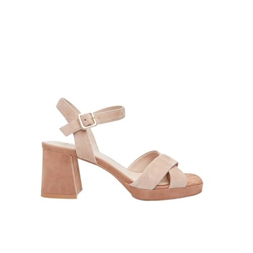 Bata Sandales daim femme talon 7 cm plateforme