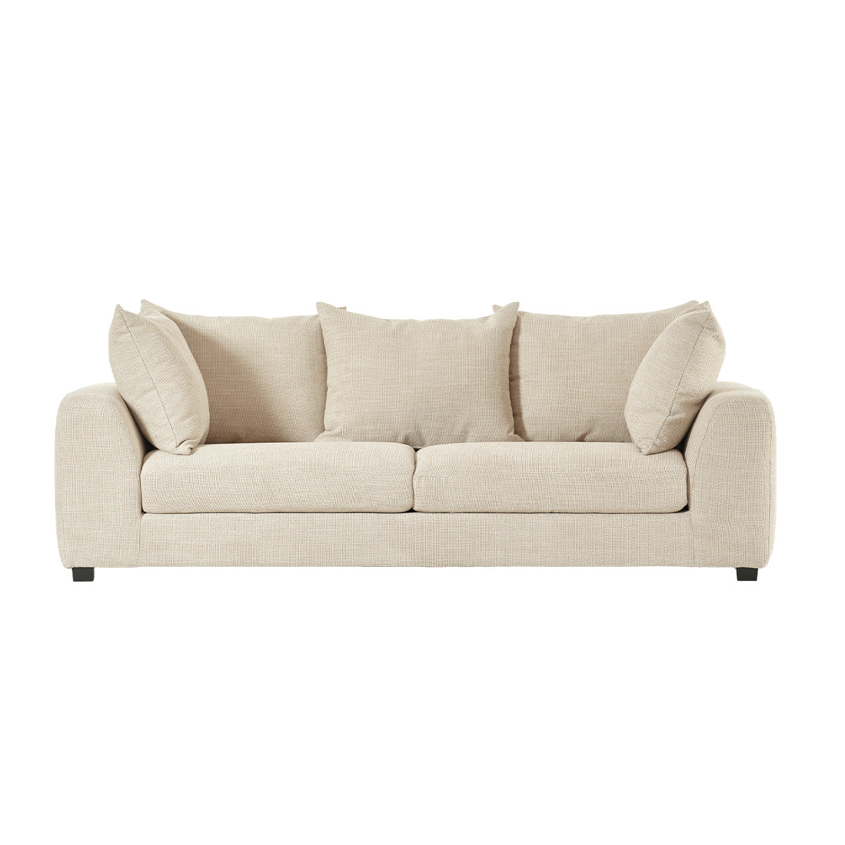 Berah Getah Edmond canapé droit 4 places beige chiné tissu