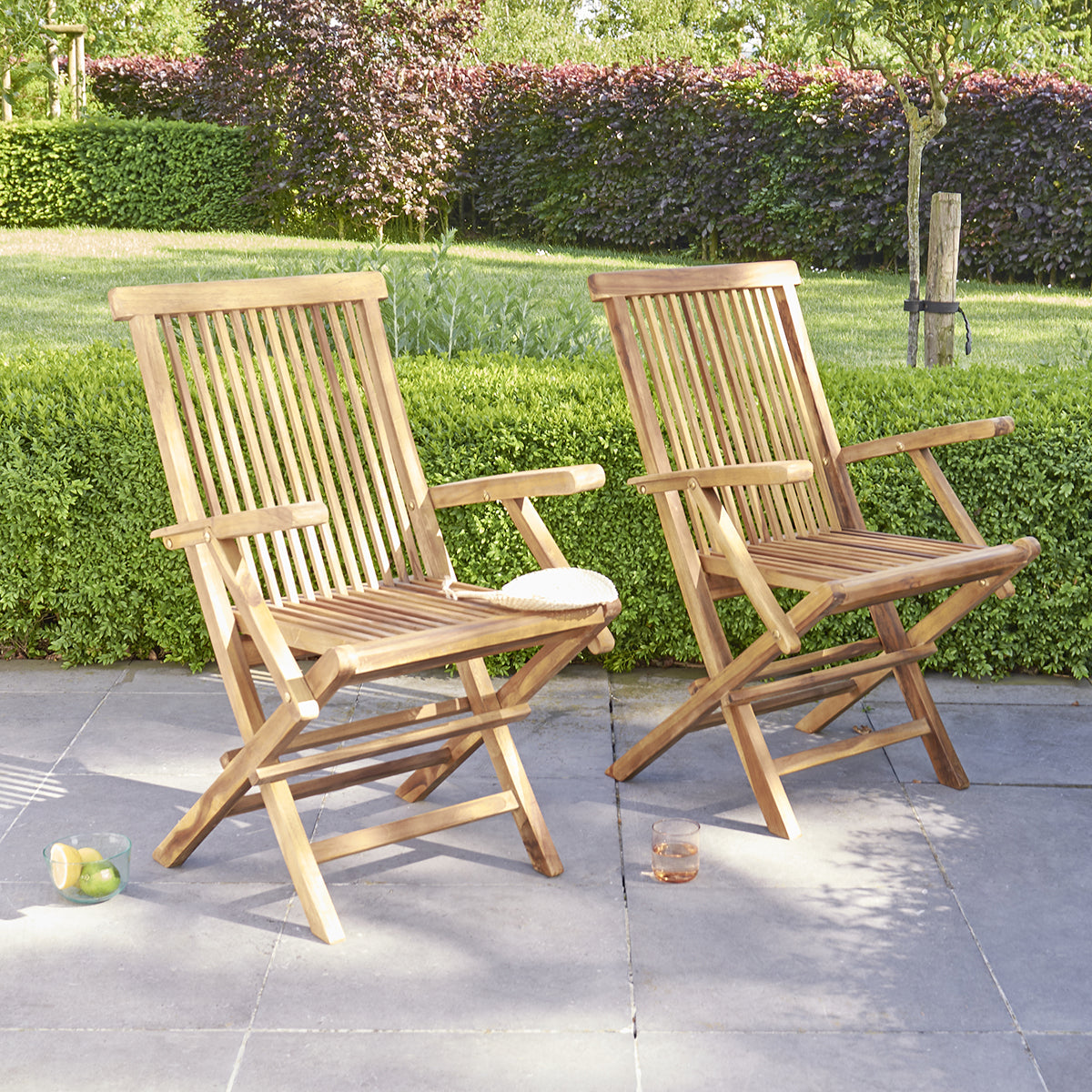 Berah Getah BALI fauteuil jardin teck lot de 2 pliant