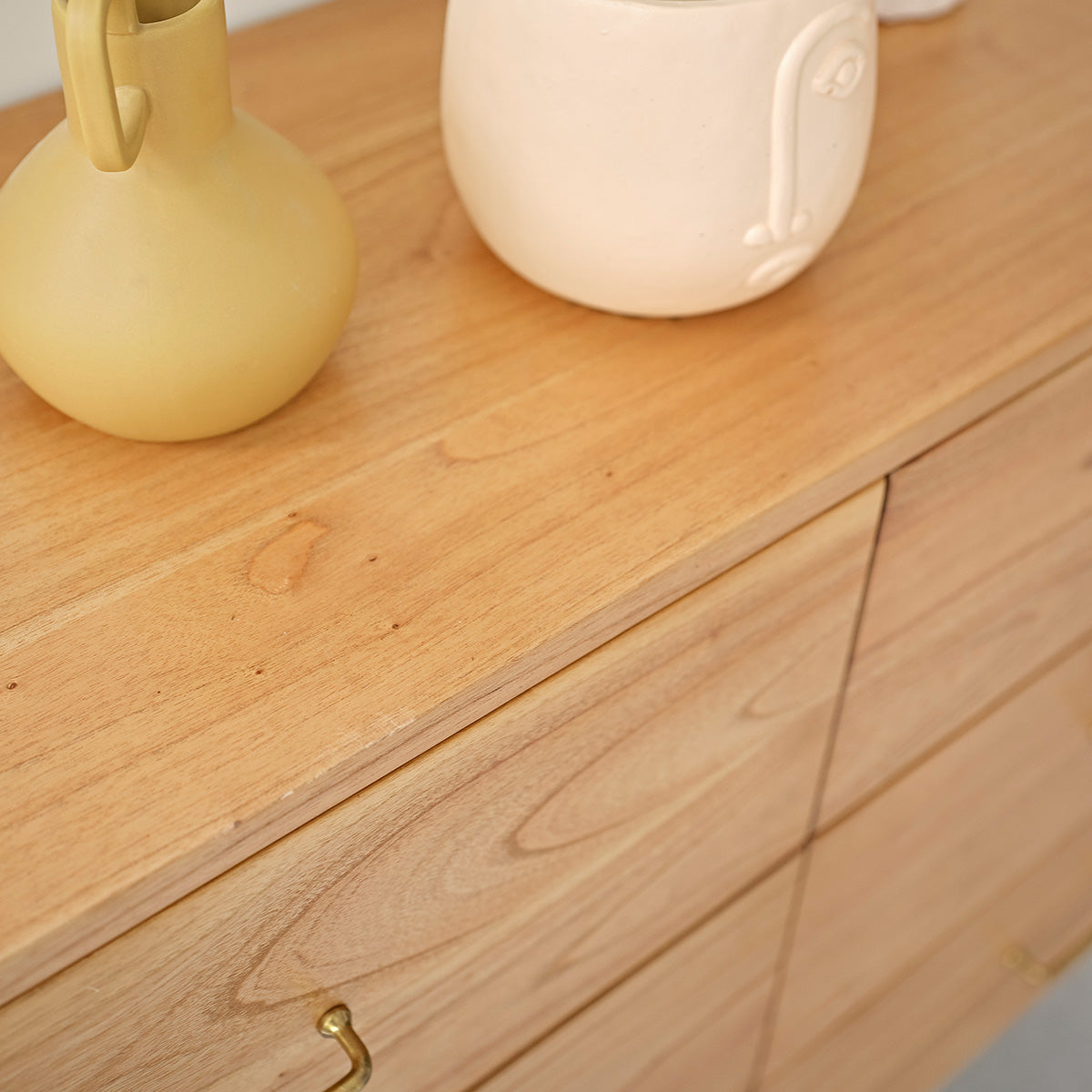Berah Getah Pia commode mindi massif 130 cm 6 tiroirs