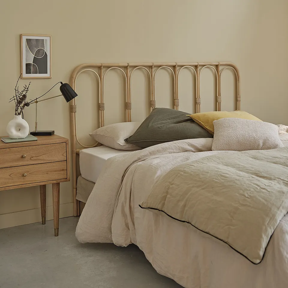 Berah Getah Boho tête de lit rotin 160 cm vintage