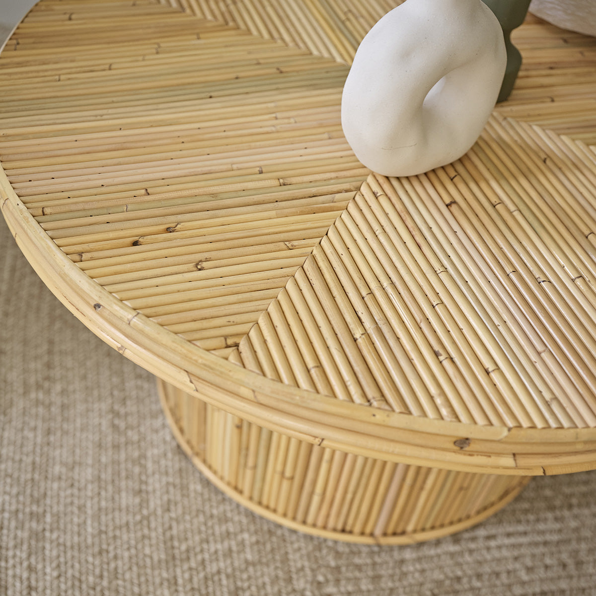 Berah Getah ALMA Table basse rotin naturel Ø 80 cm