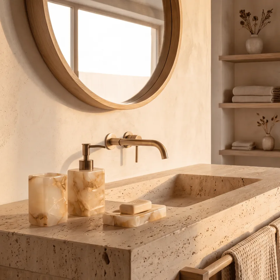 Andrea House Baño distributeur savon marbre salle de bain