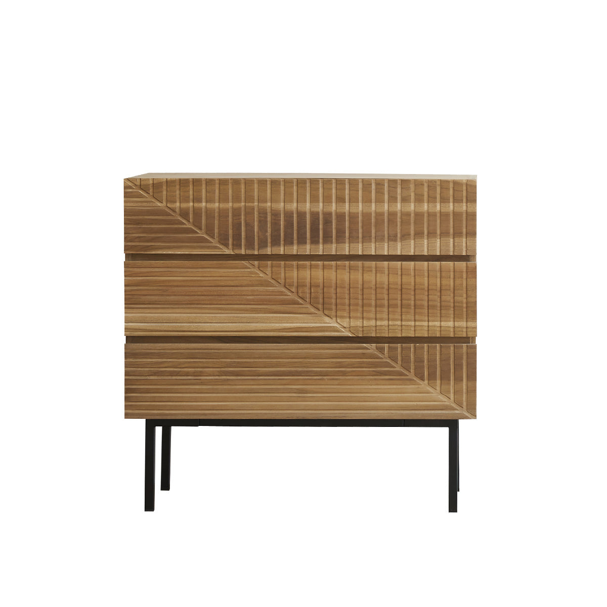 Berah Getah Portland commode teck 3 tiroirs 95 cm