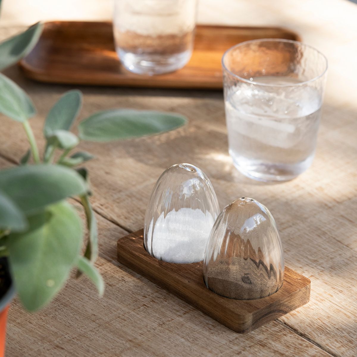 Andrea House Cocina salière poivrière verre bois