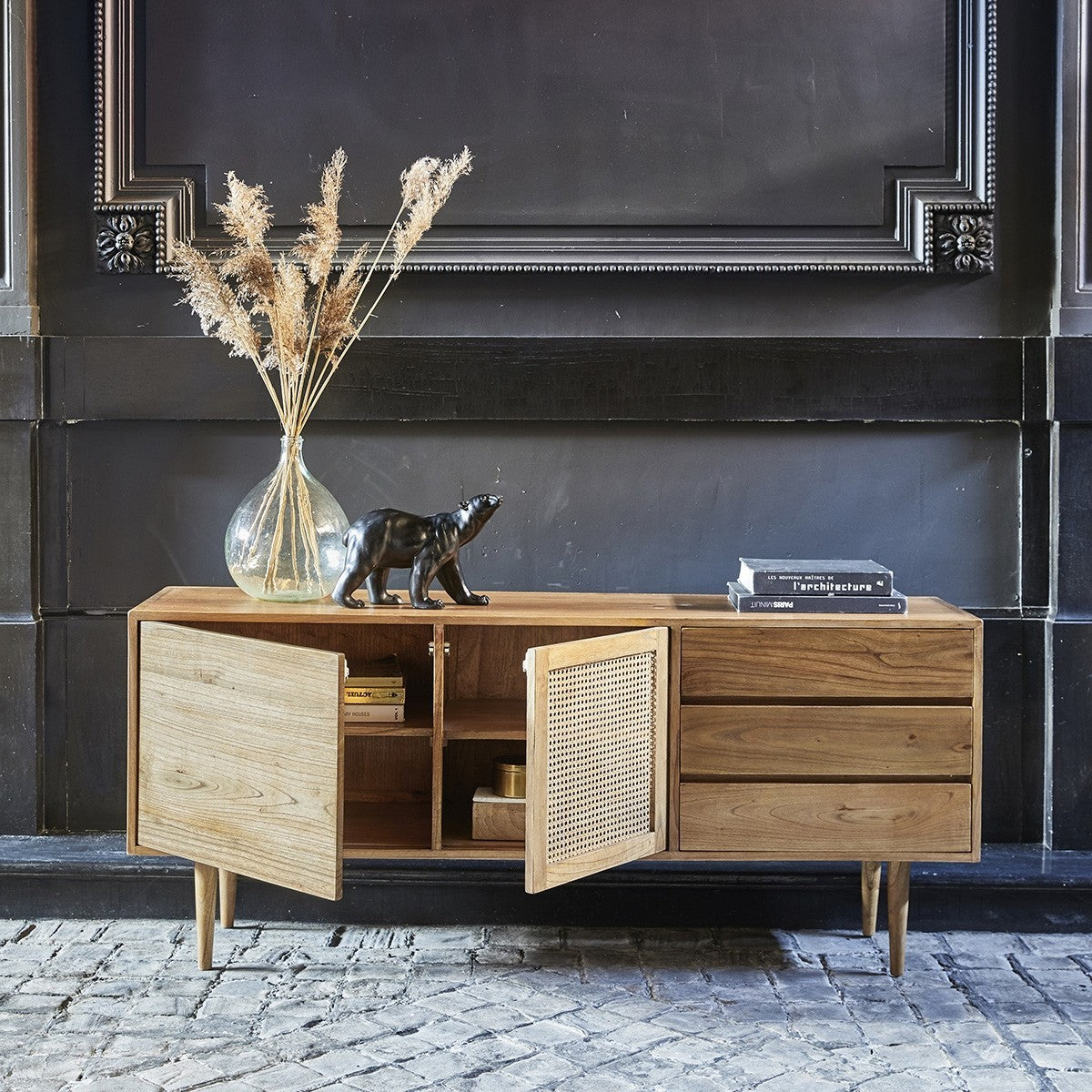Berah Getah Hana commode mindi cannage 175 cm
