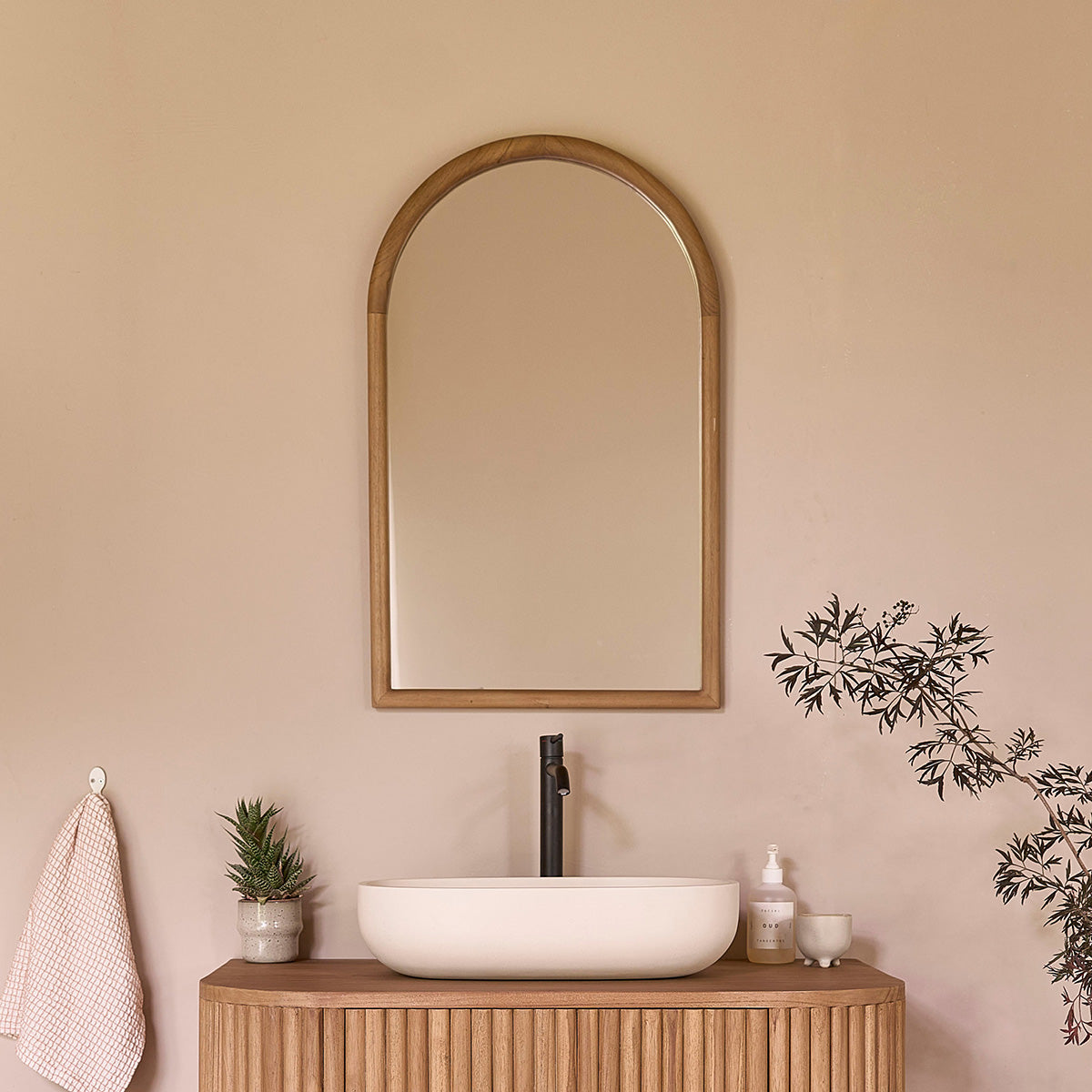 Berah Getah COLINE miroir teck 80x50 cm mural