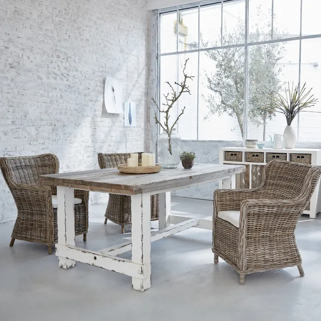 Berah Getah Atlantic table à manger bois recyclé 8 pers patinée