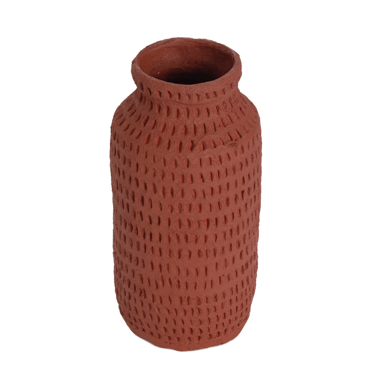Andrea House vase bouteille papier mâché rouge