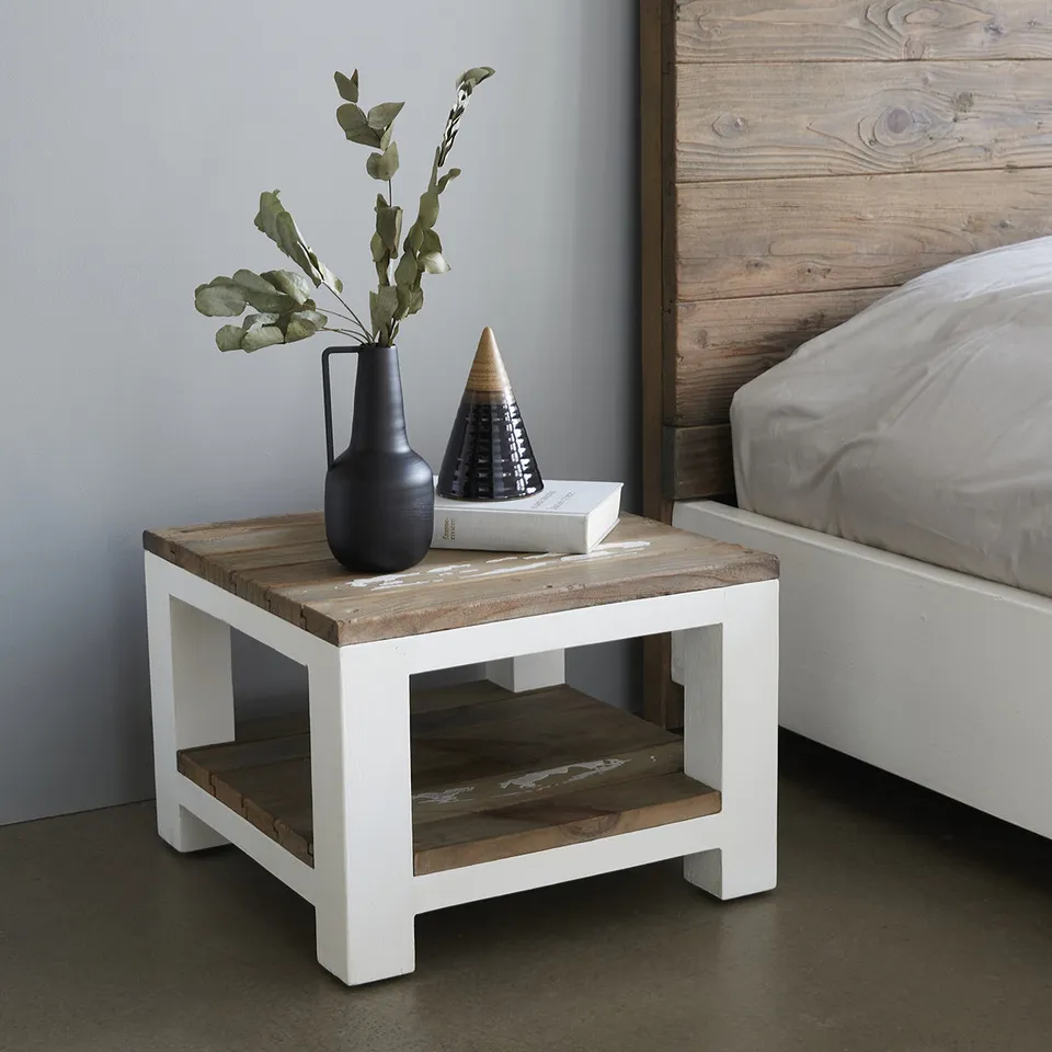 Berah Getah Honfleur table chevet bois recyclé 30 cm