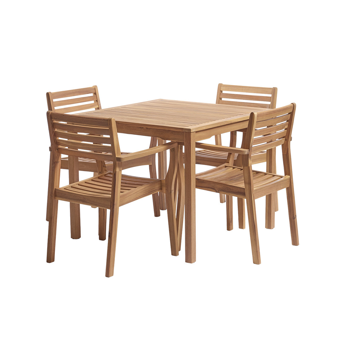 Berah Getah Milos salon jardin acacia 4 pers table 90 cm