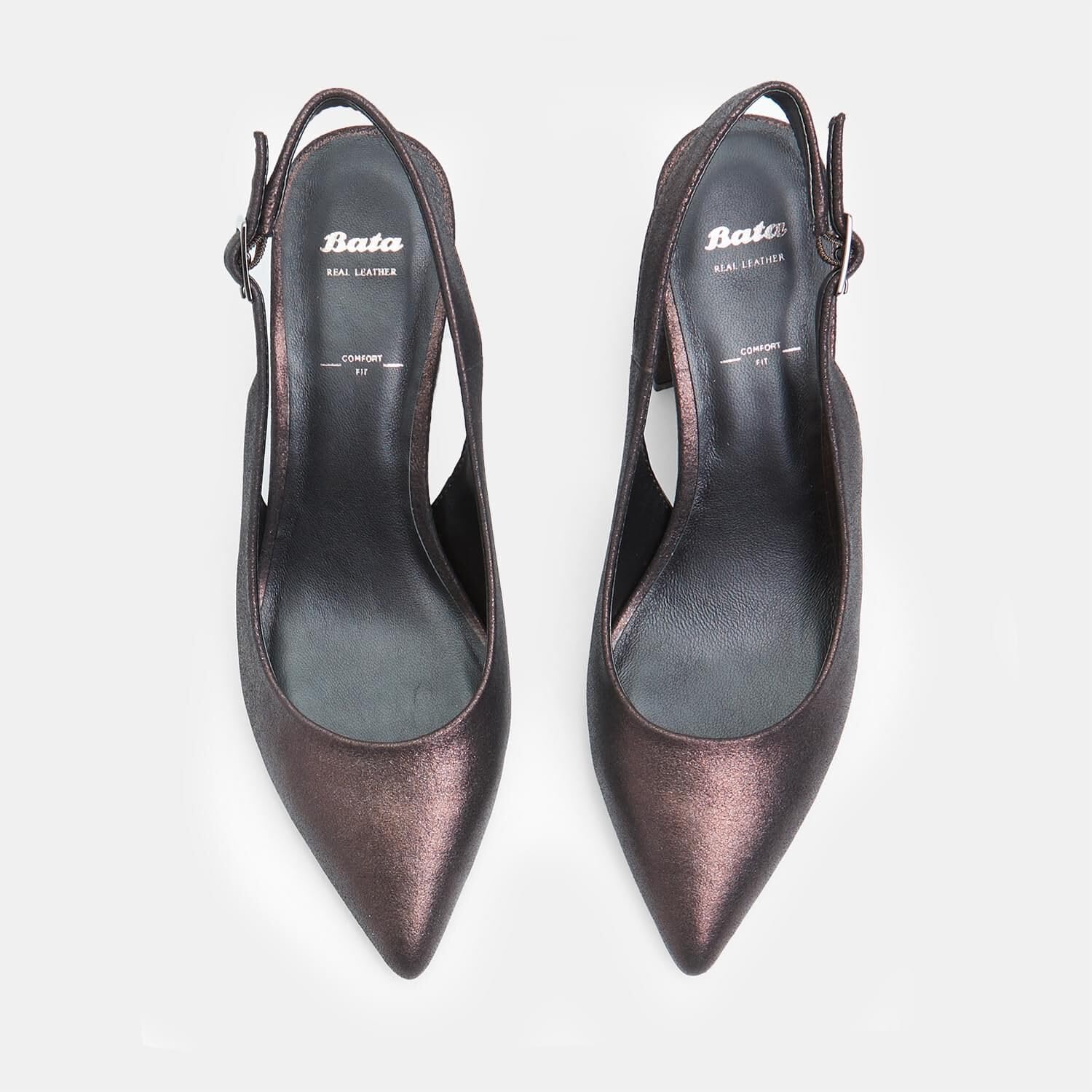 Bata Slingback cuir femme escarpins à talons