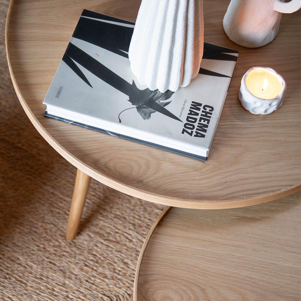 Andrea House table basse ronde chêne Ø80 x 45 cm
