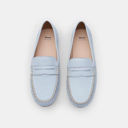 Bata Mocassins Femme Cuir Bleu Confortables