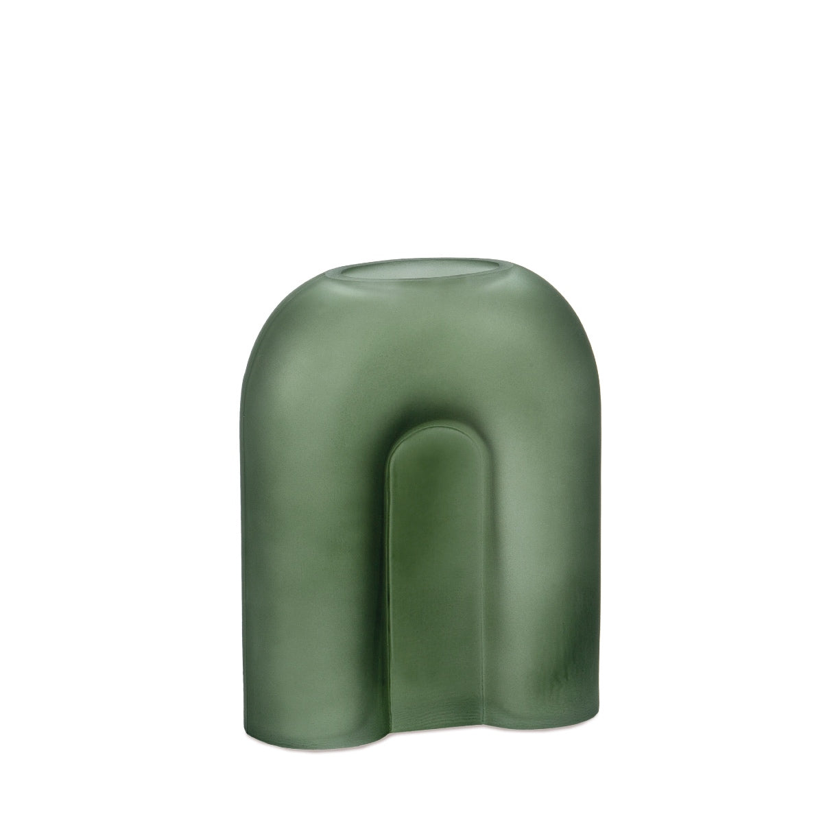 Andrea House vase décoratif verre vert 20 cm