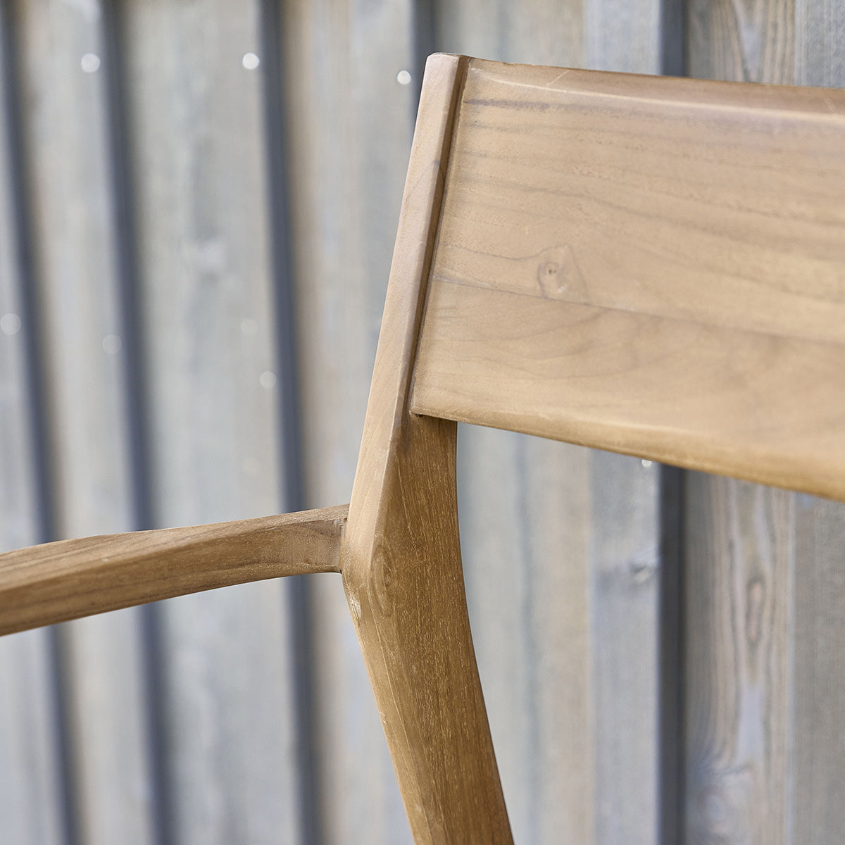 Berah Getah Livie fauteuil jardin teck cordage beige empilable