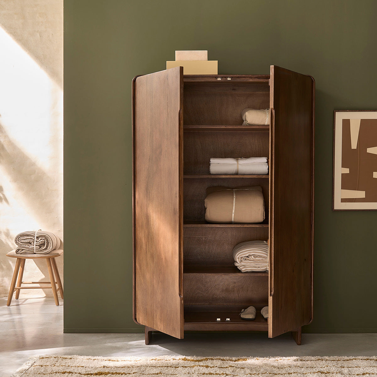 Berah Getah SOFIA armoire 120 cm manguier massif noyer