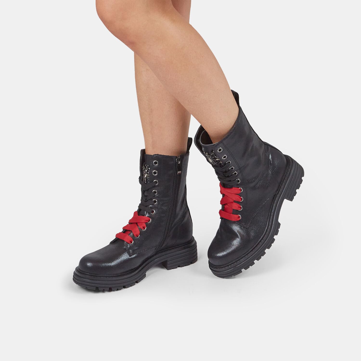 Bata bottines motardes femme à lacets confort