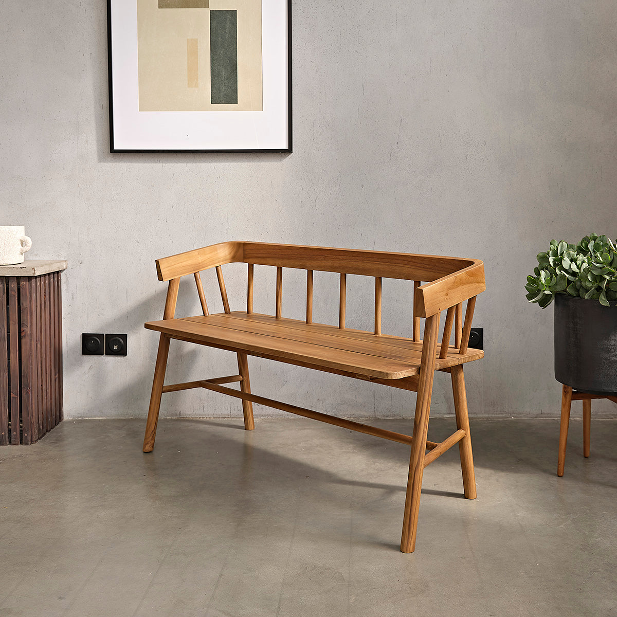 Berah Getah Nido banc teck massif 120 cm
