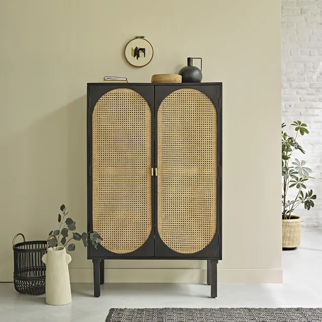 Berah Getah Zulma armoire manguier cannage 90 cm