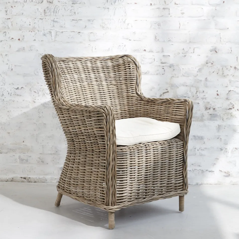 Berah Getah Atlantic fauteuil rotin tressé salon coussin