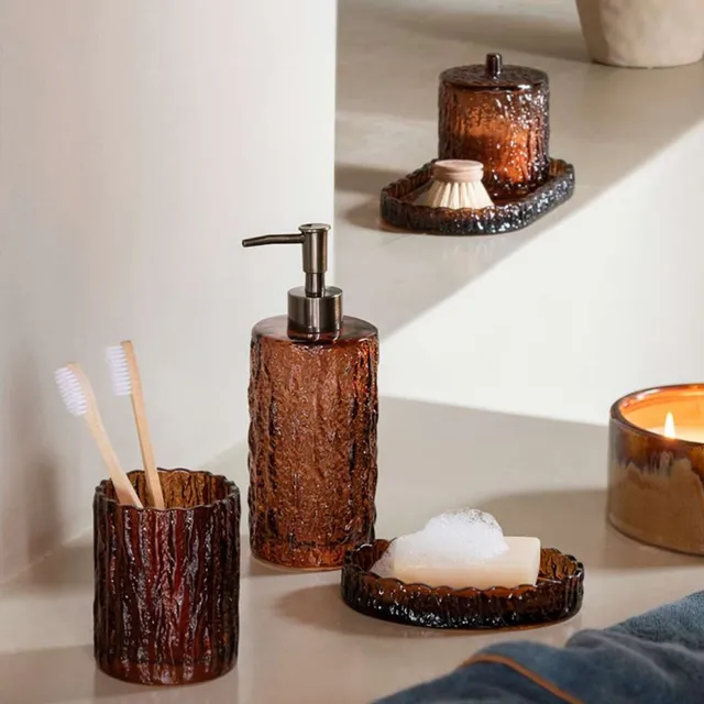 Andrea House Baño Gobelet verre vintage marron