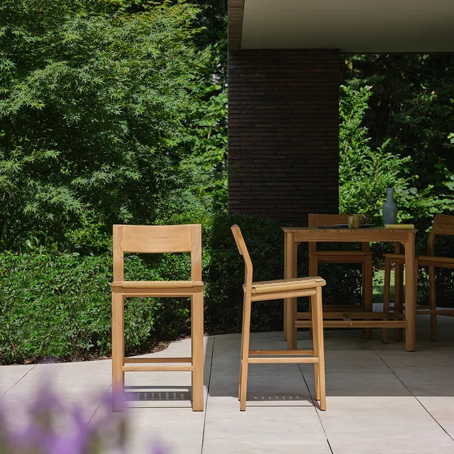 Berah Getah Piana Lot 2 chaises bar jardin teck rotin