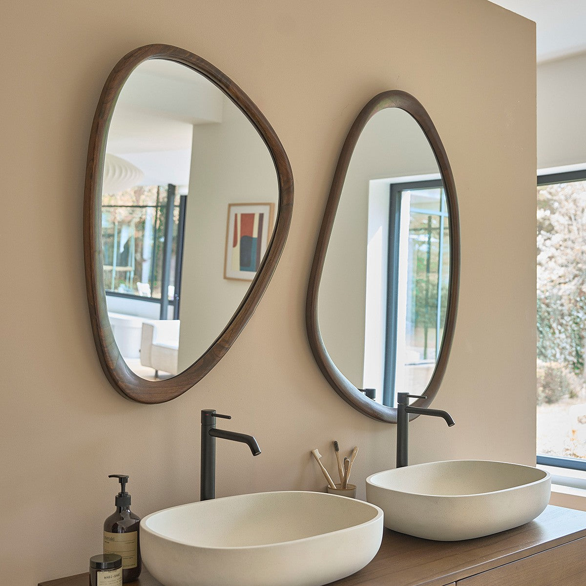 Berah Getah Vintage miroir mindi noyer 90x60 cm