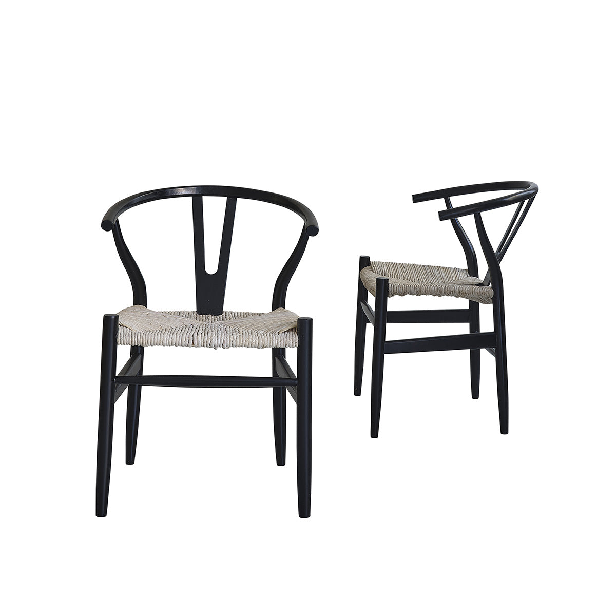 Berah Getah Camille lot 2 chaises mindi corde noire