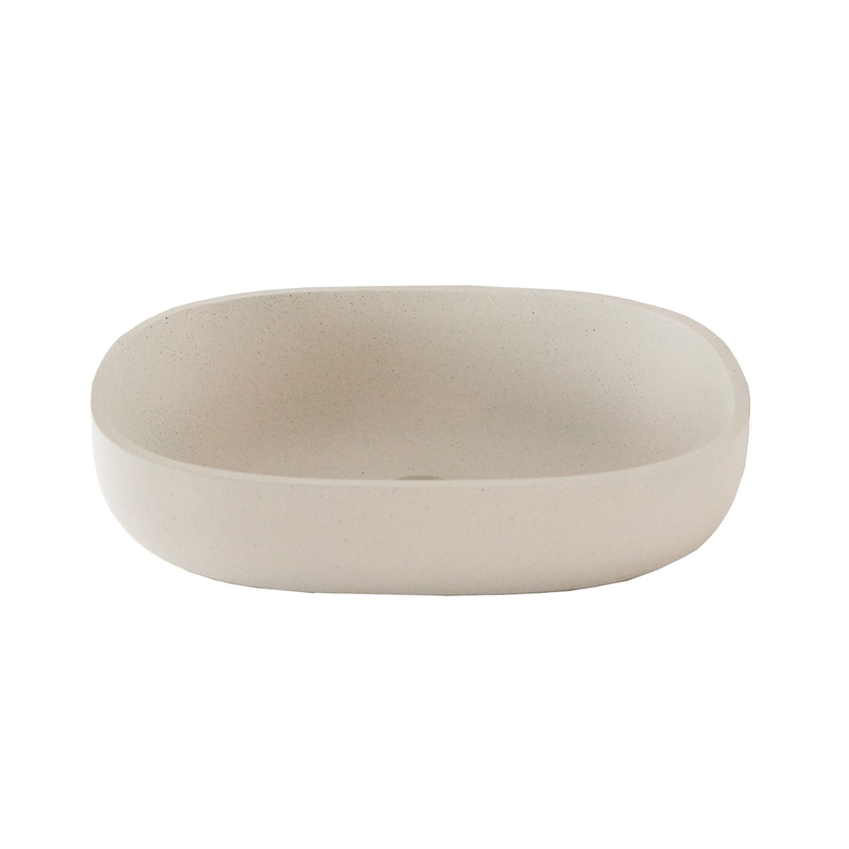 Berah Getah Lotus vasque béton beige ovale 50 cm à poser