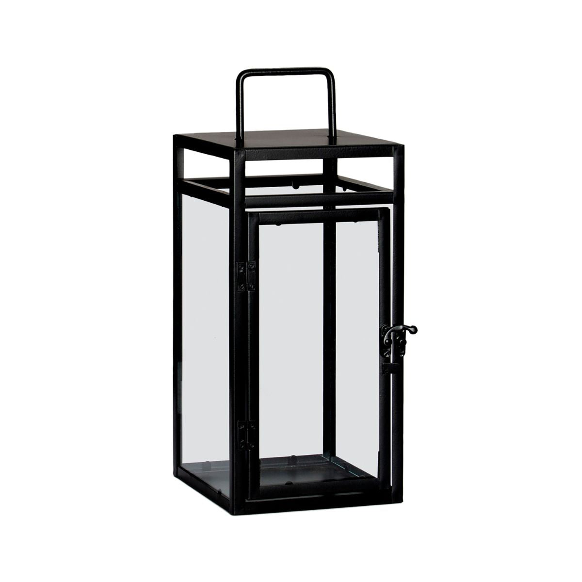 Andrea House Décoration bougeoir métal noir 35 cm anse