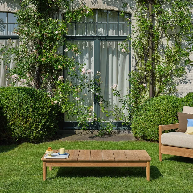 Berah Getah Jardin CALVI table basse teck 140 cm