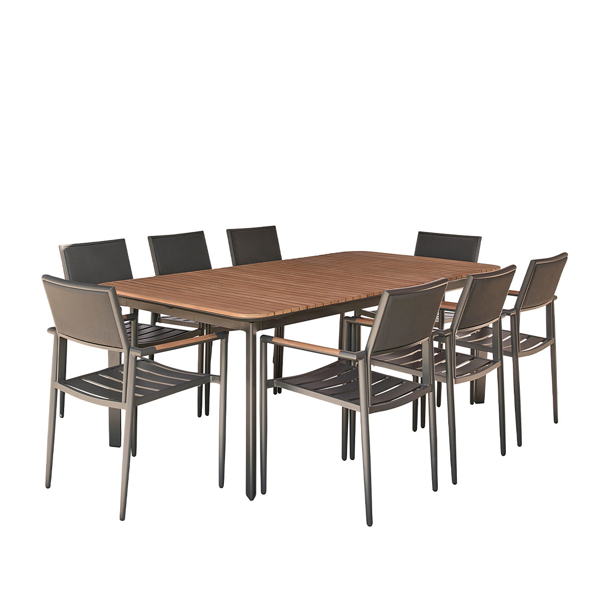 Berah Getah Siena salon de jardin teck alu 6 fauteuils