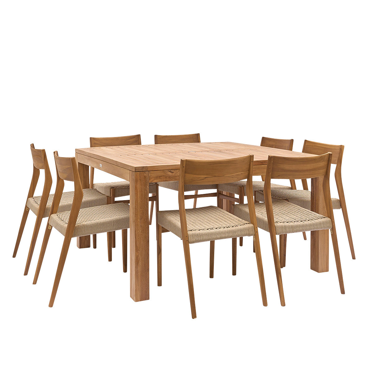 Berah Getah Livie salon jardin teck 8 pers table 140 cm