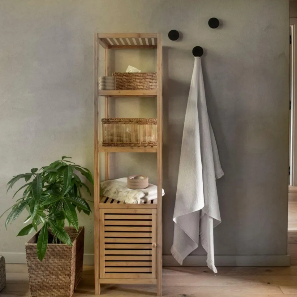 Andrea House armoire salle de bain bambou nordique 140 cm