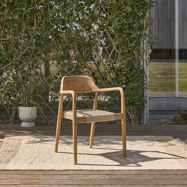 Berah Getah Alizé fauteuil jardin teck cordage
