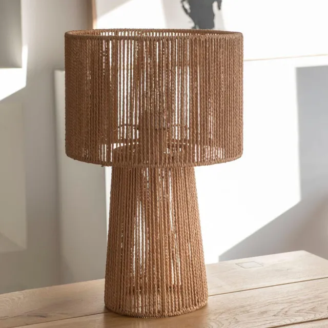Andrea House Iluminación lampe de table fibre naturelle