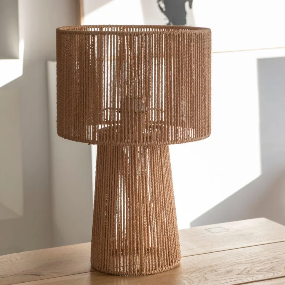 Andrea House Iluminación lampe de table fibre naturelle