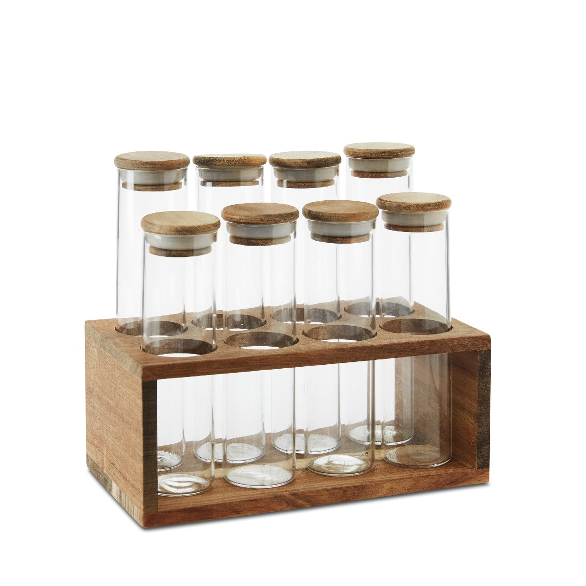 Andrea House porte-épices verre et bois acacia