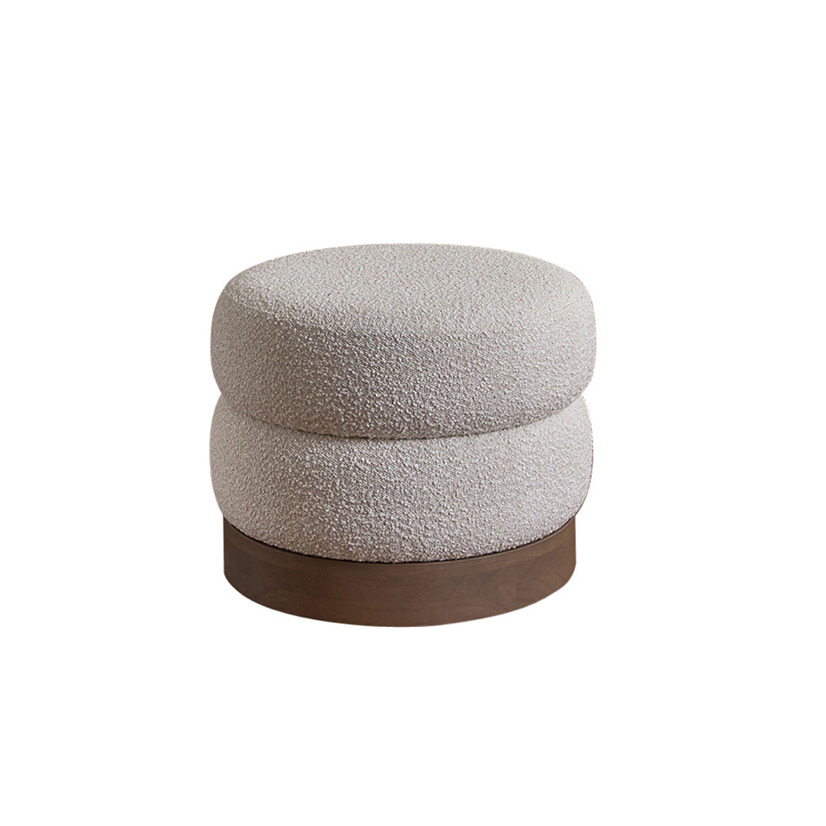 Berah Getah TANE pouf rond mindi bouclette blanc Ø55 cm