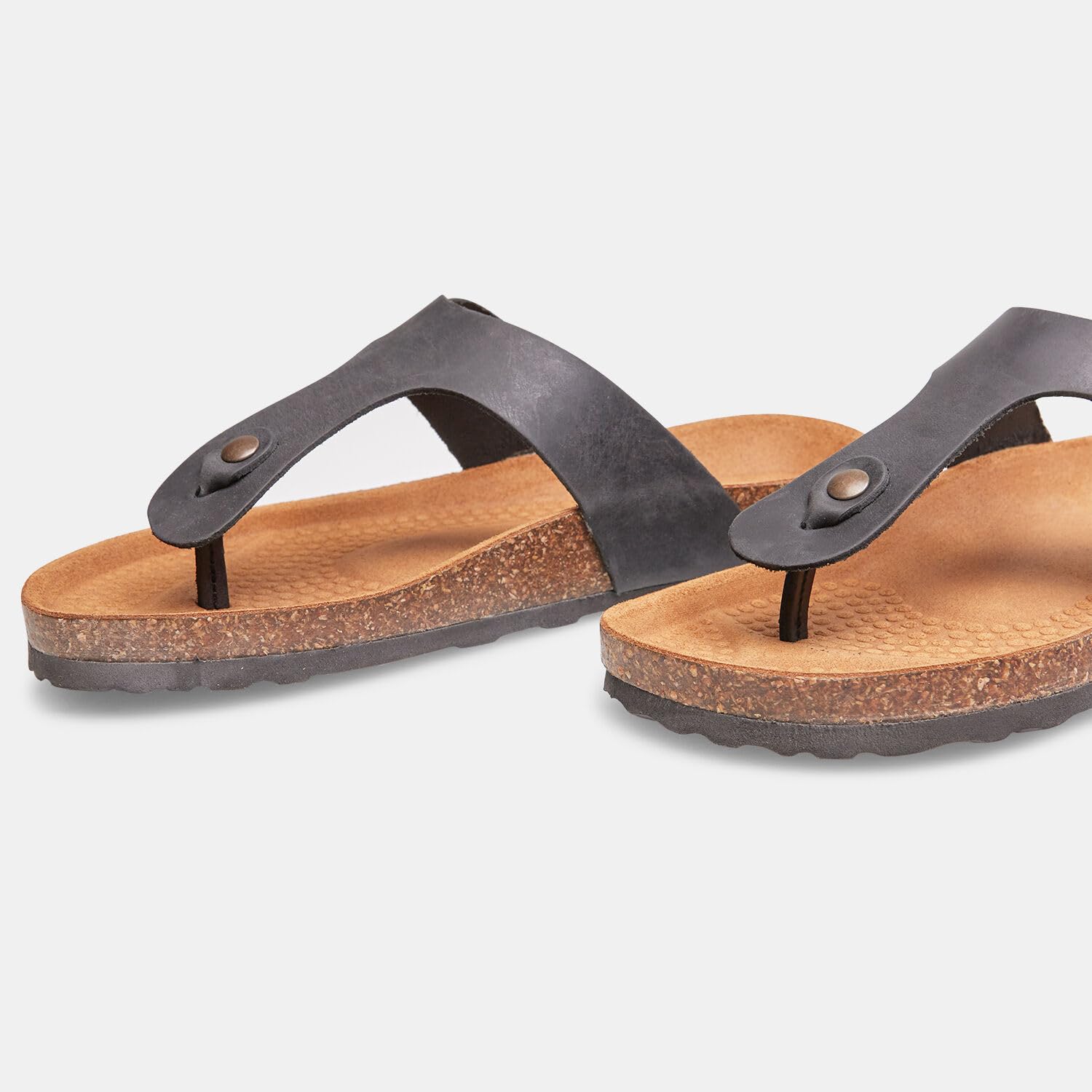 Bata Sandales tongs homme noires cuir synthétique